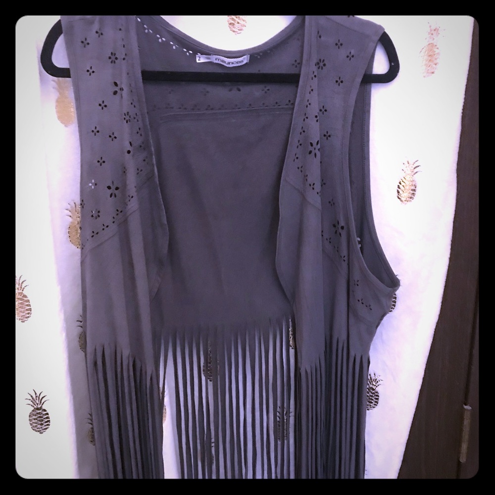 Maurices Faux Suede Vest with Fringe